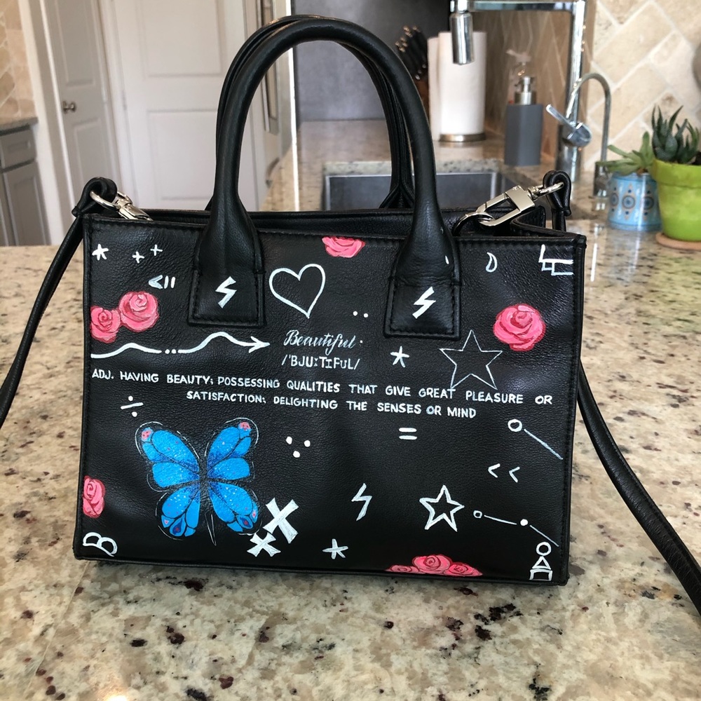 Elisabeth Weinstock Hand Painted Leather Satchel - Picture 9 of 16